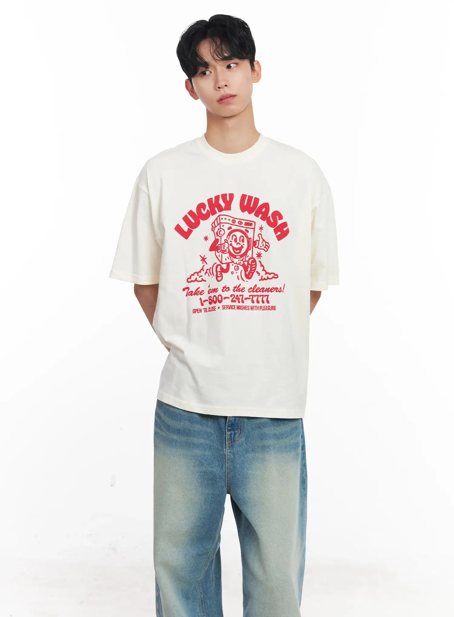 Men's Vintage "Lucky Wash" Graphic T-Shirt IL501