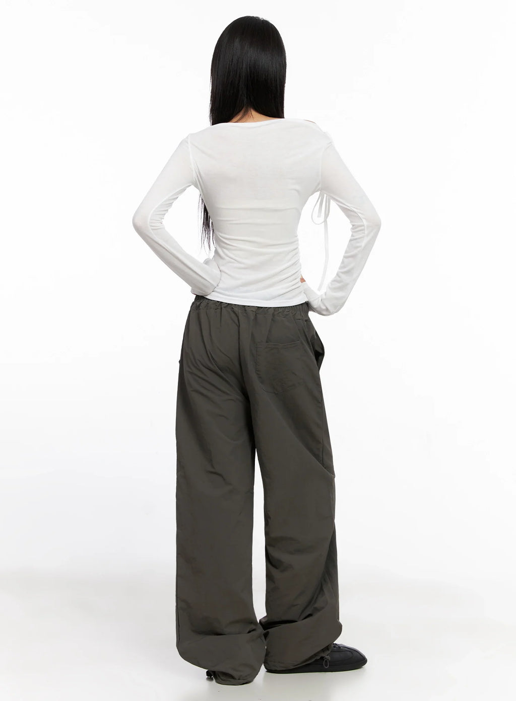 Asymmetric Cut-Out Long Sleeve Top IS515