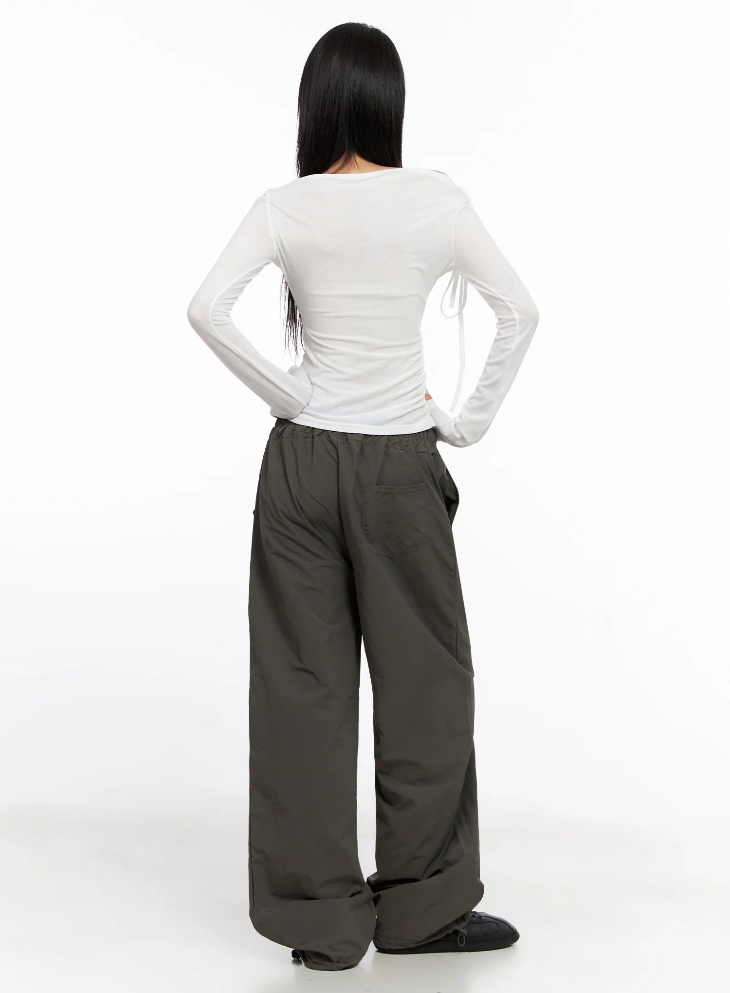 Asymmetric Cut-Out Long Sleeve Top IS515