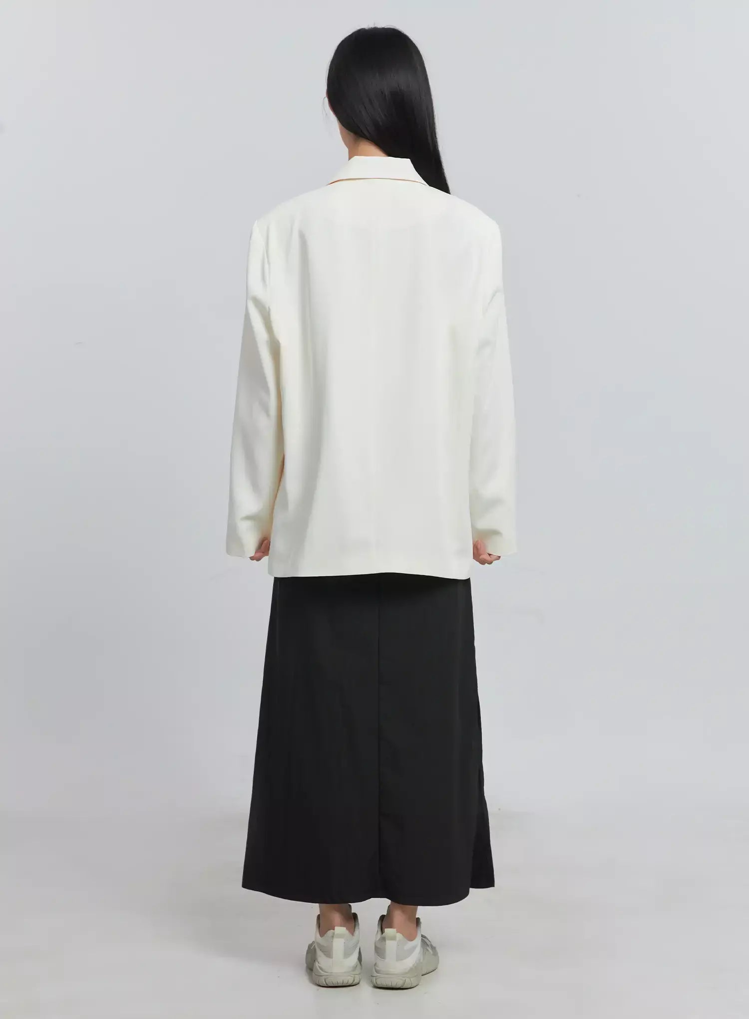 Classic Oversized Blazer (Light beige) IU512