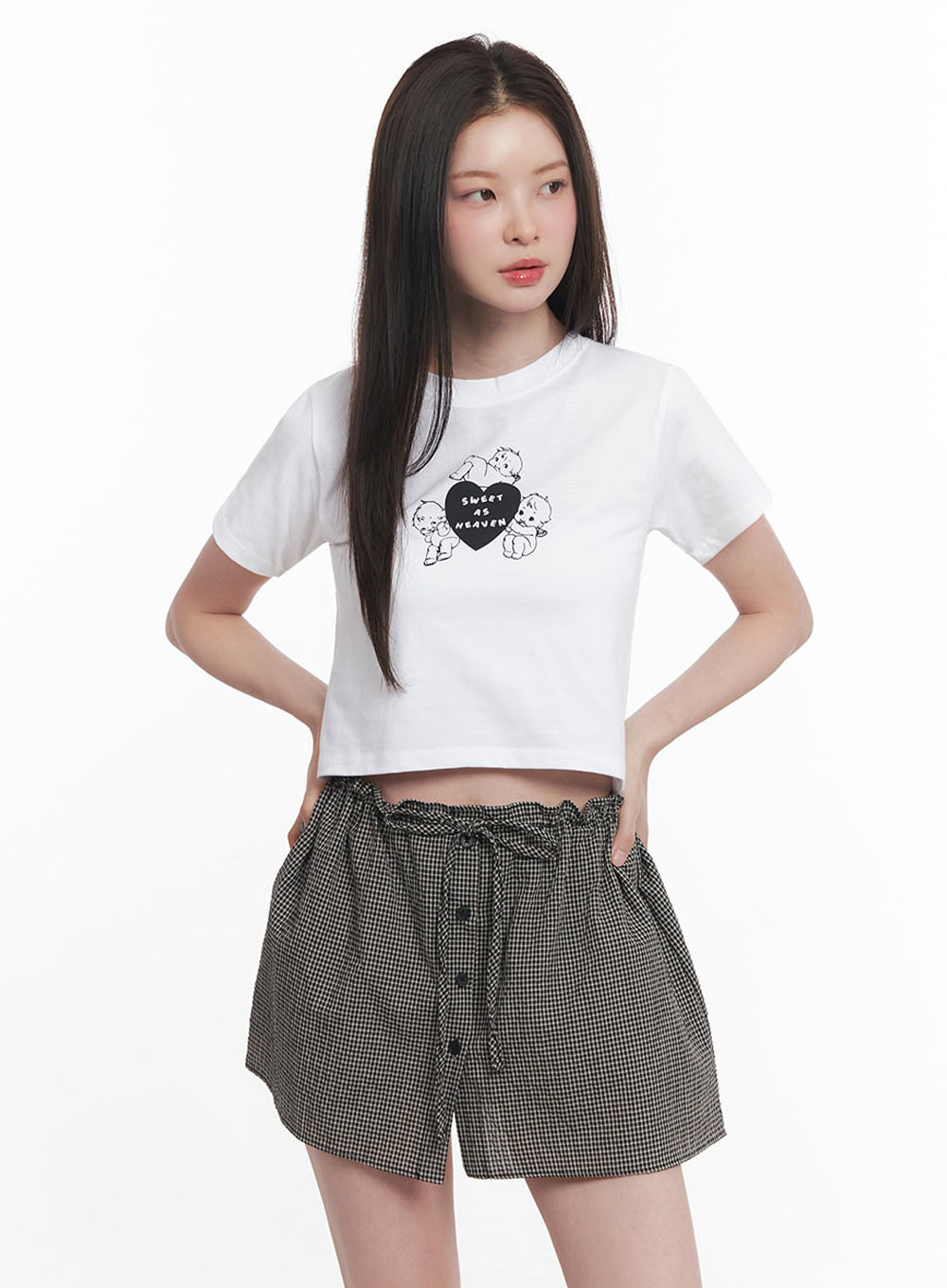 Angel Graphic Crop Top IY513