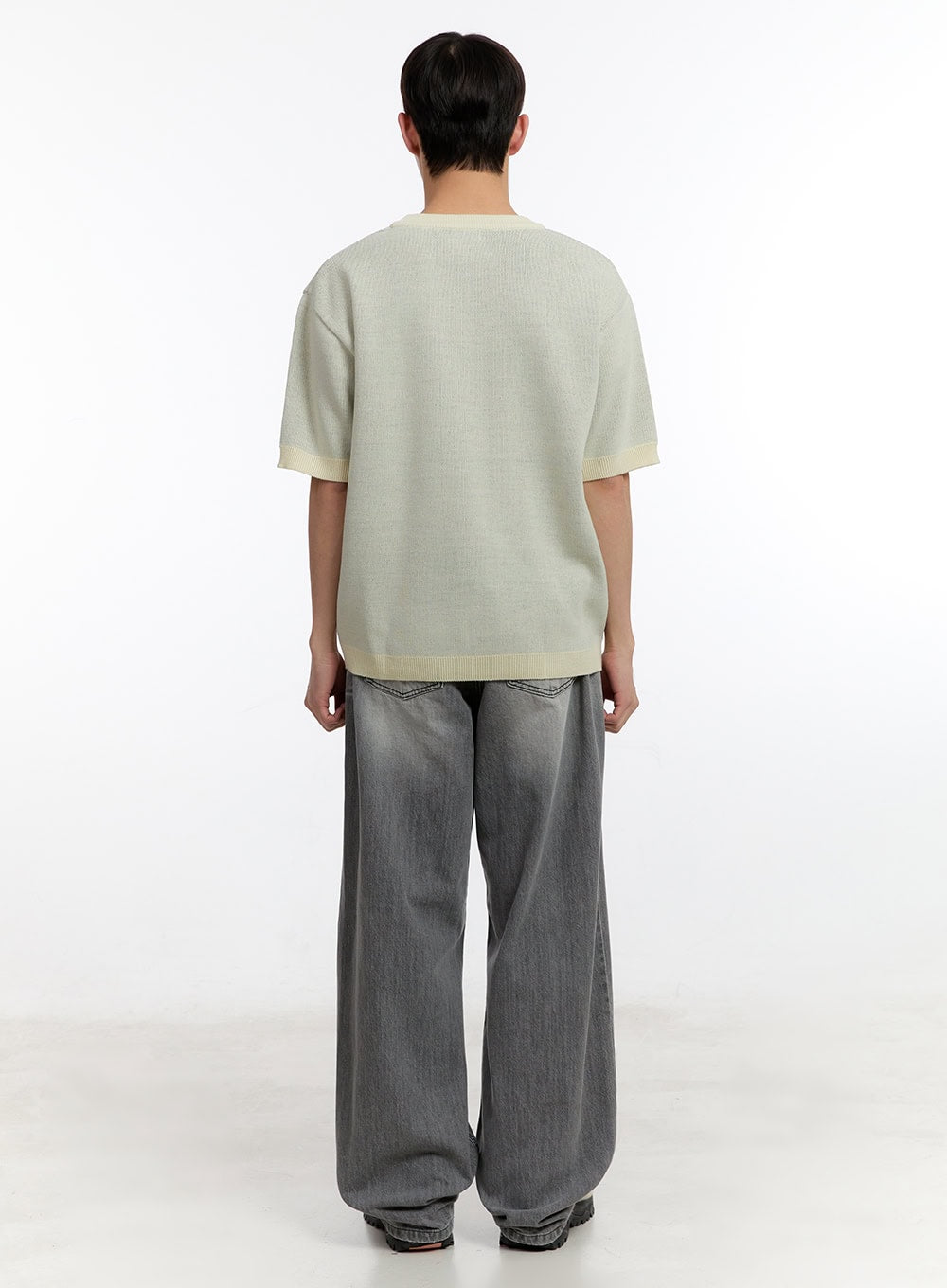 Men's Wide-Fit Washed Jeans IA507