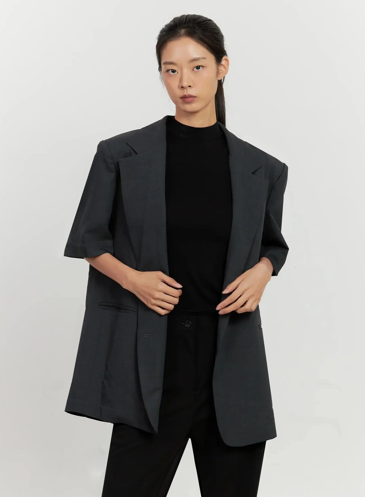 Boxy Short-Sleeve Blazer IL528