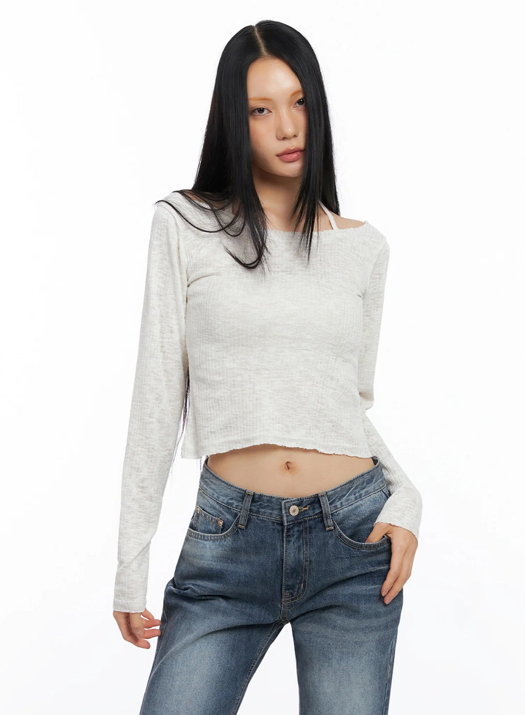 Ribbed Halterneck Top CO516