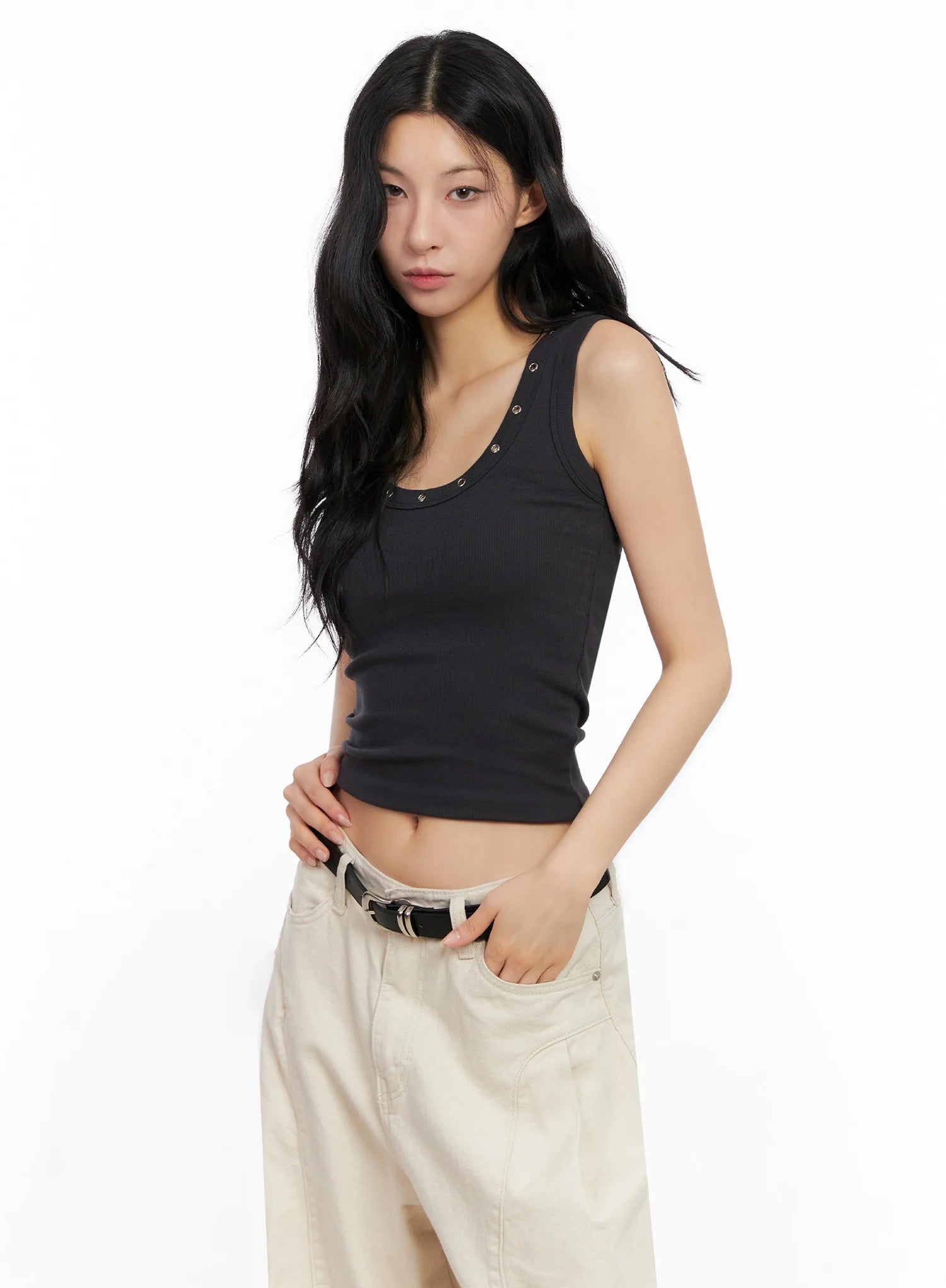 Edgy Eyelet Tank Top IG508