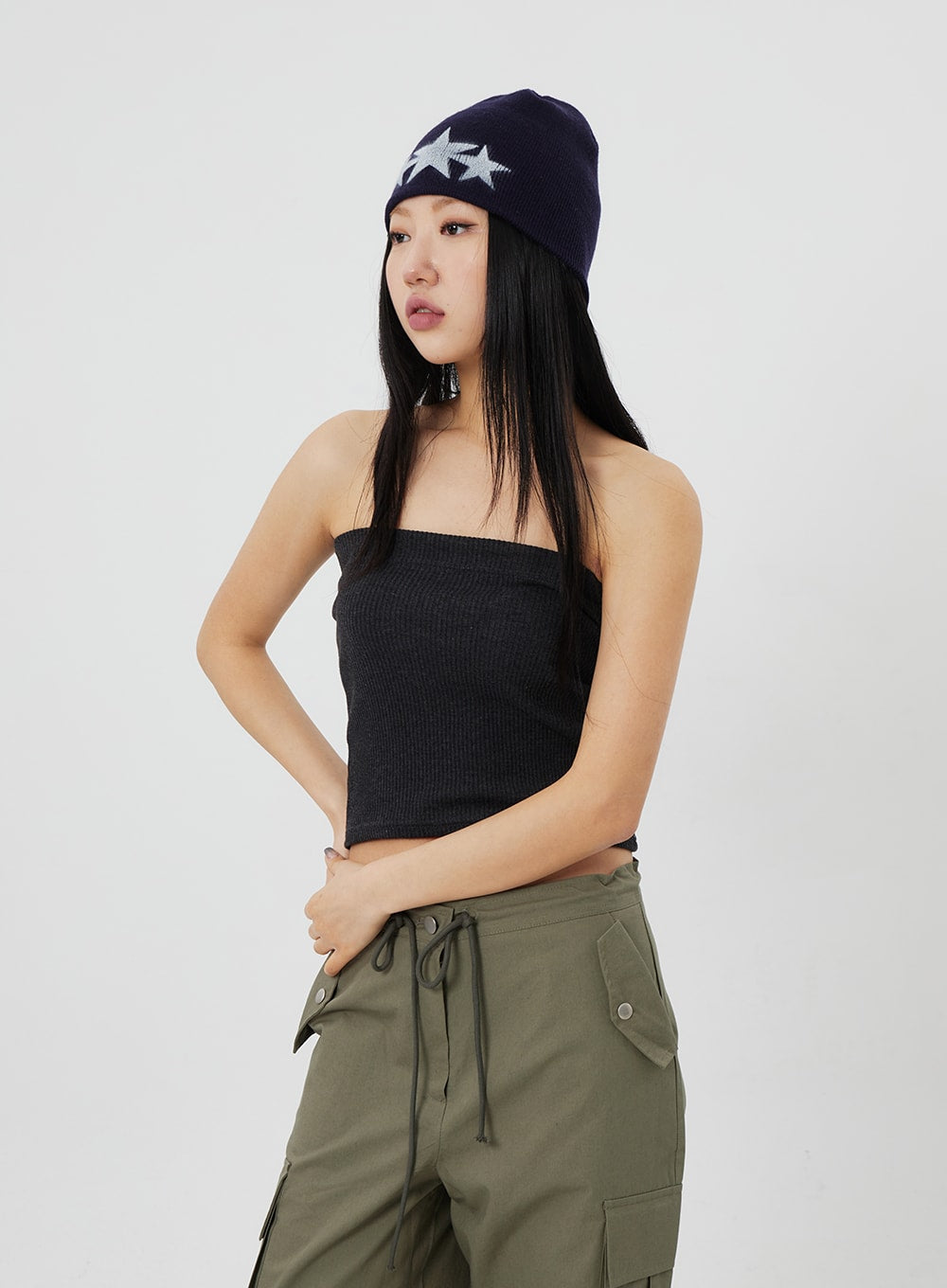 Ribbed Knit Tube Top CF323