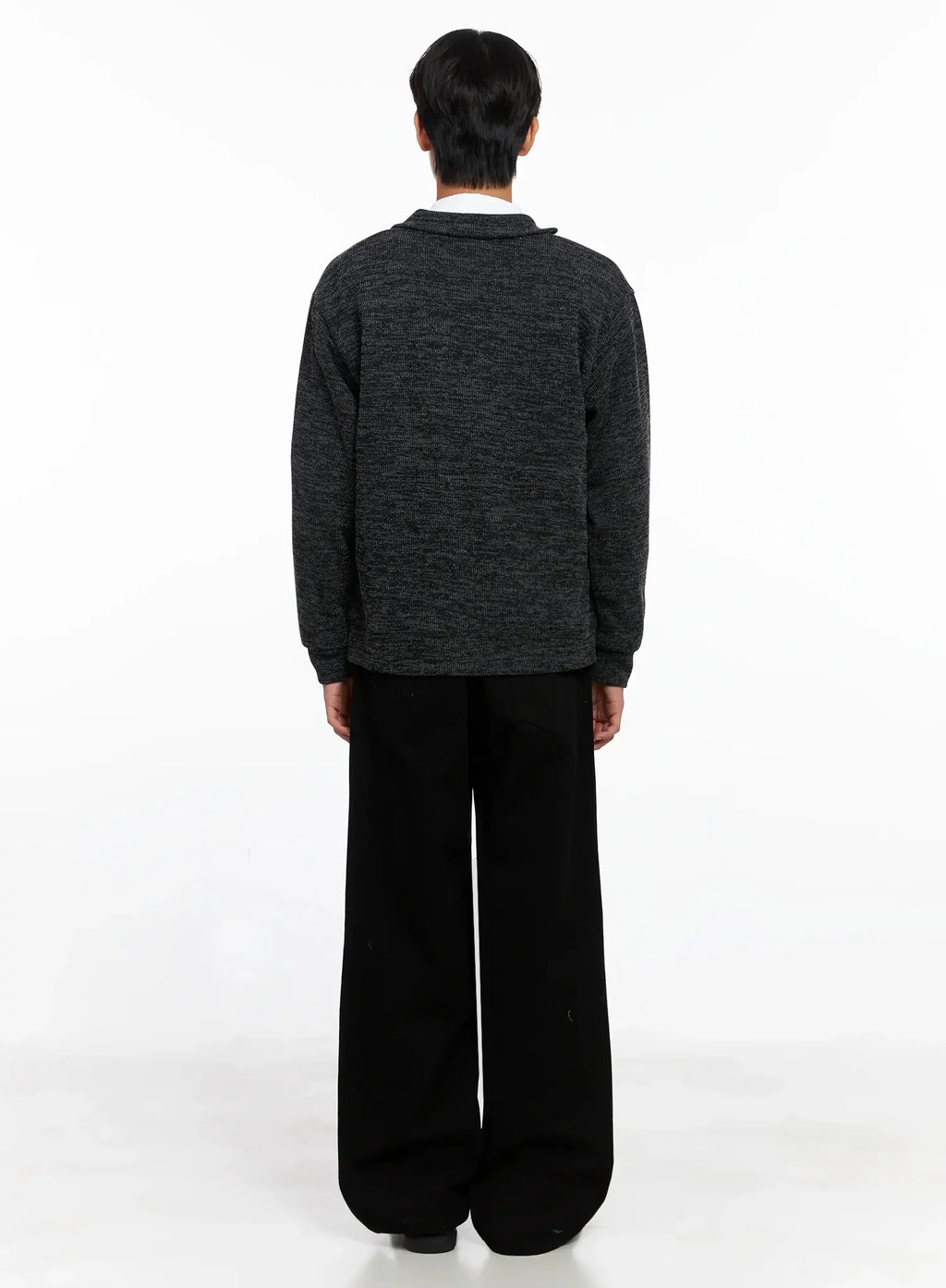 Men's Button-Up Collar Knit Cardigan IO517