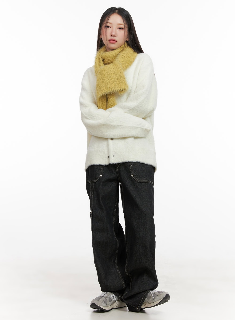 Nicole Stitched Carpenter Wide-Leg Jeans CD411