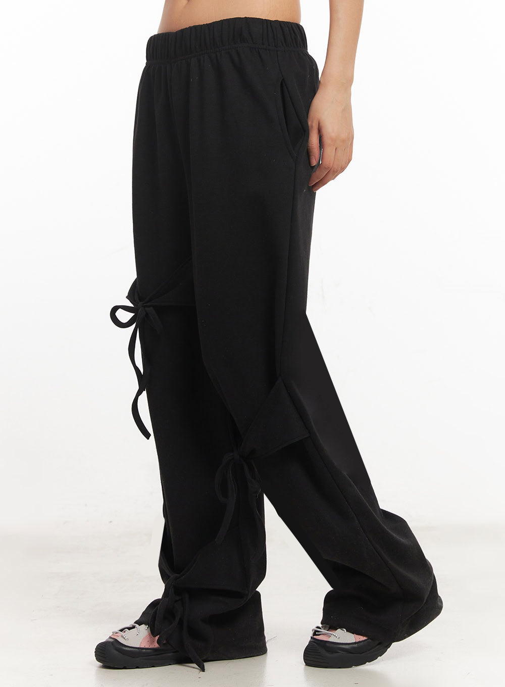 Ribbon Wide-Leg Sweatpants IA524