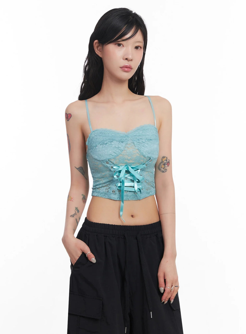 Lace-Up Corset Top IC503