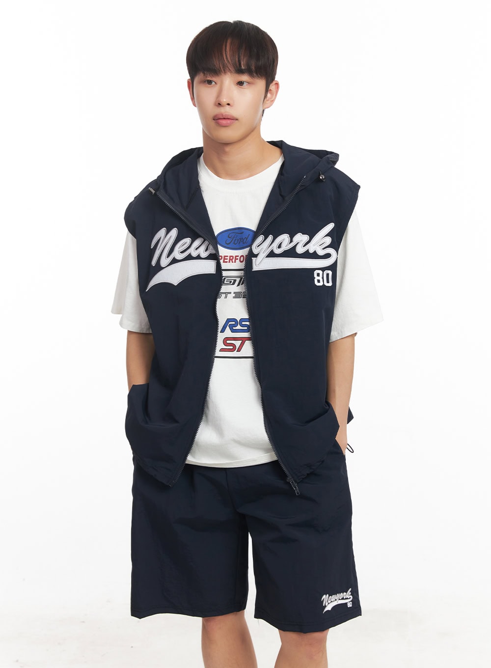 Men's New York Graphic Wide-Fit Shorts IA518