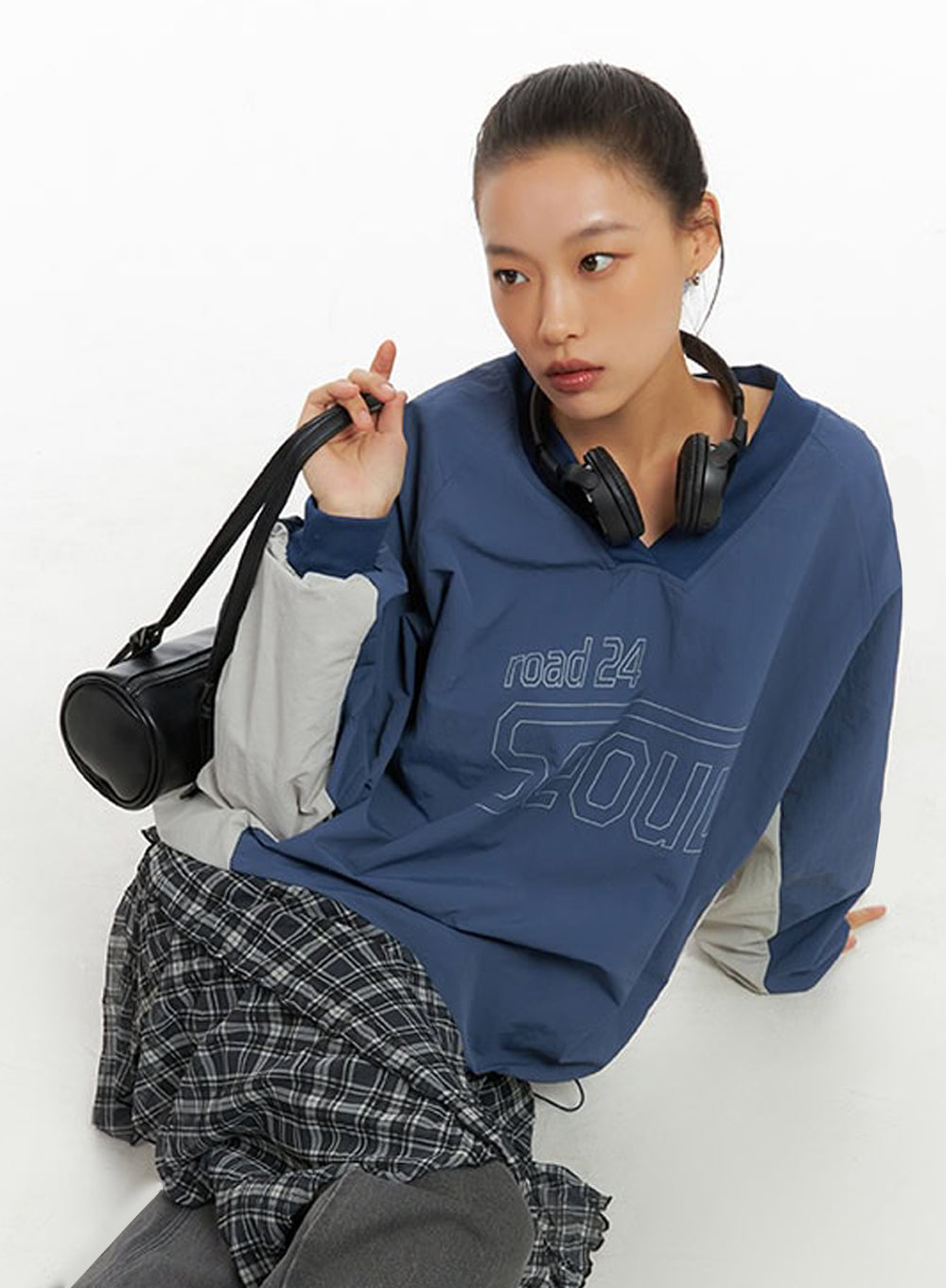 Emery Cotton Strap Baggy Jeans IO409