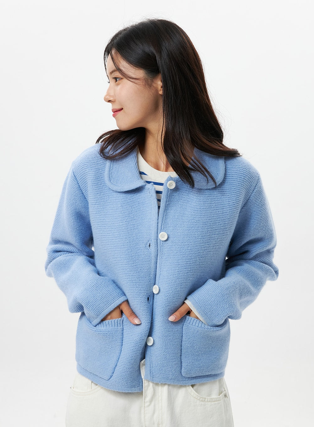 Stripe Cotton Long Sleeve Top OS321