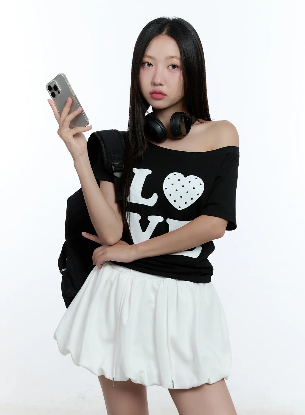 Love One-Shoulder Graphic Tee CU526