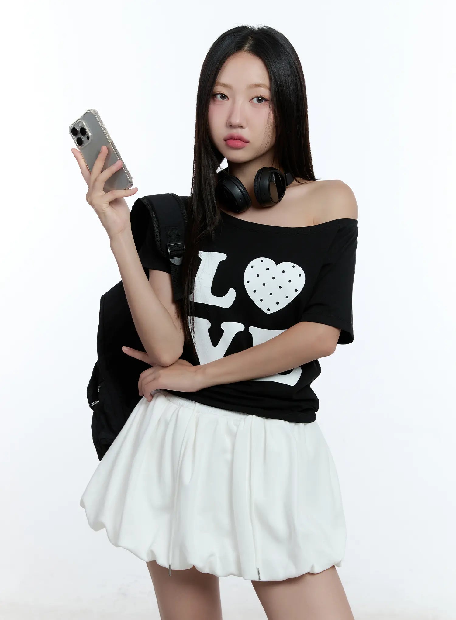 Love One-Shoulder Graphic Tee CU526