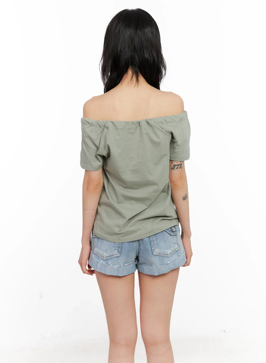 Off-Shoulder Drawstring Top CL528