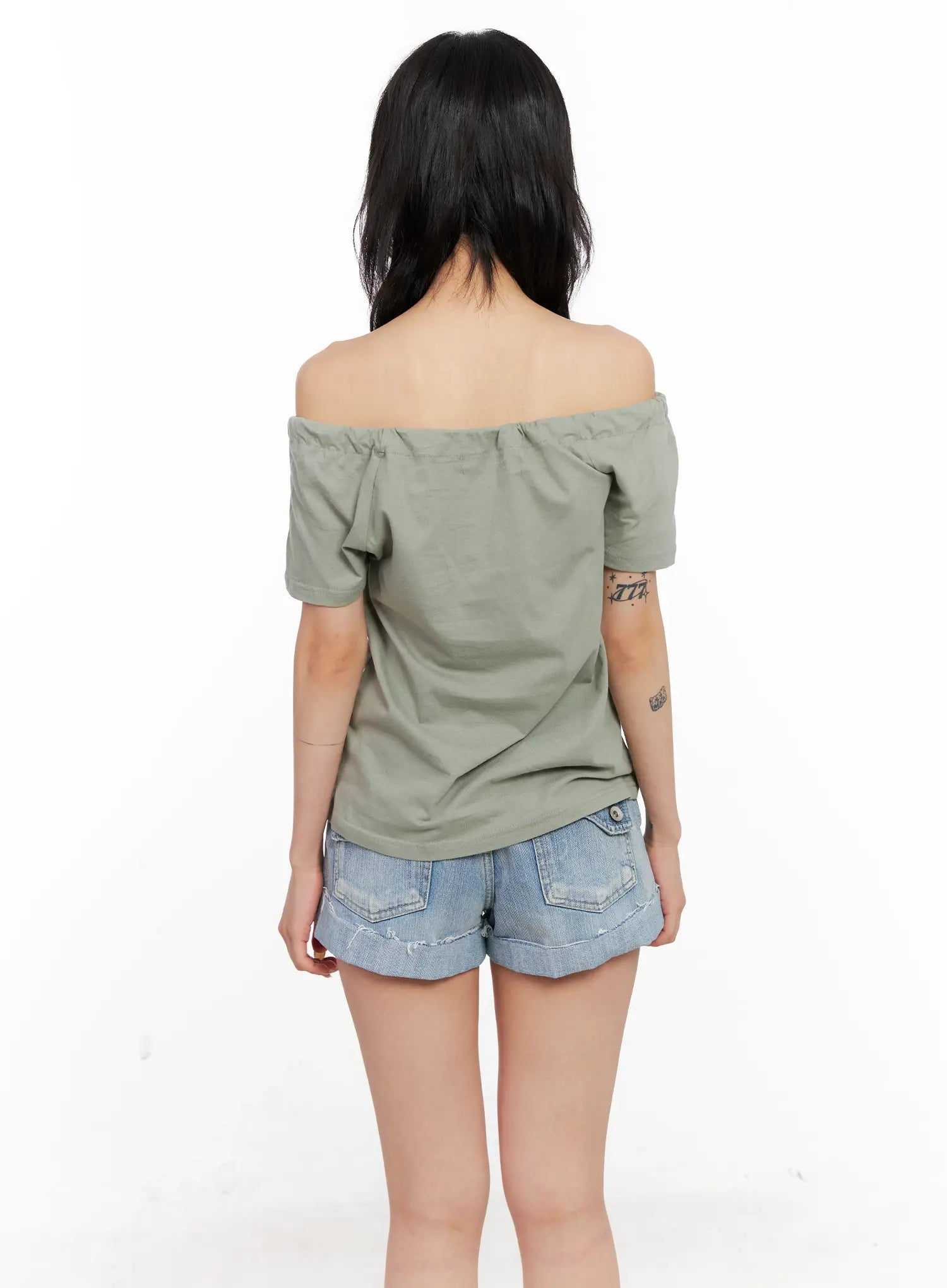 Off-Shoulder Drawstring Top CL528