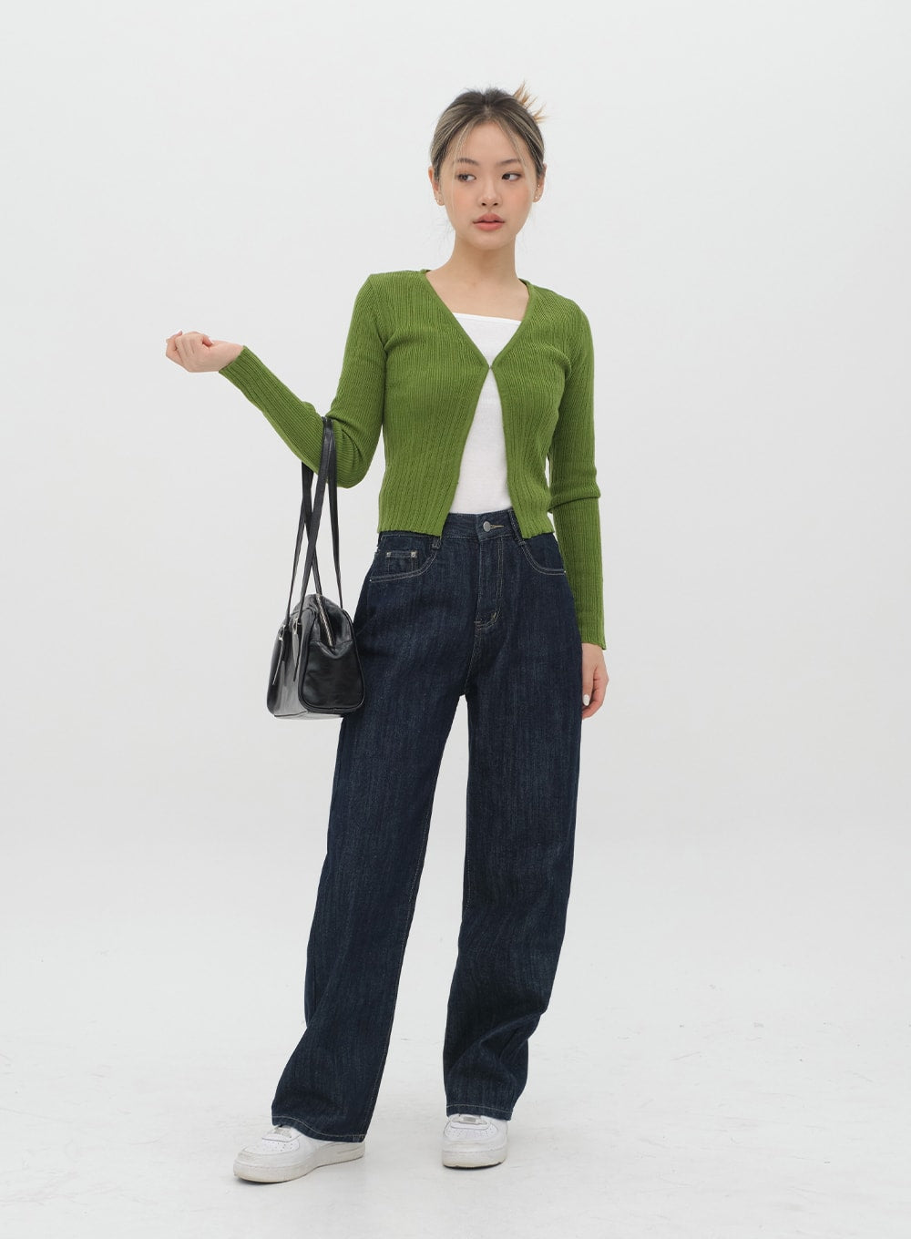 Cropped Cardigan with Front Hook F3
