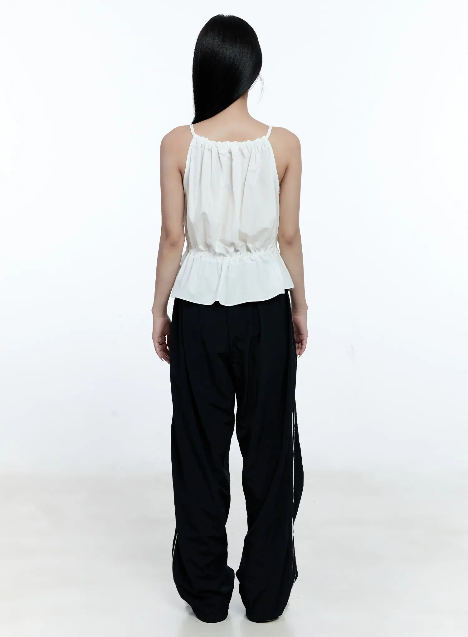 Nylon Wide-Leg Track Pants CG512
