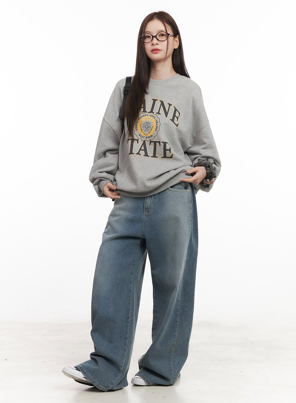 Amber Pintuck Wide-Leg Jeans CM511