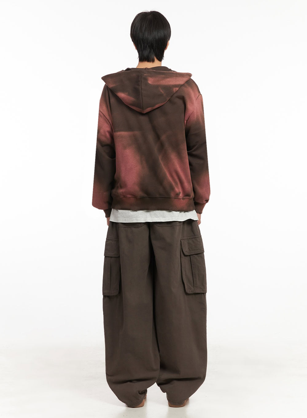 Men's Graphic Dye Washed Hooded Jacket IA510