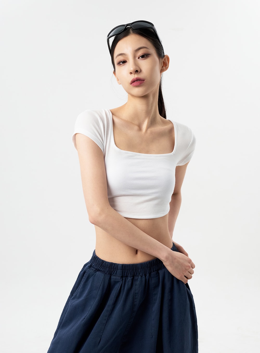Square Neck Cropped Tee CY312