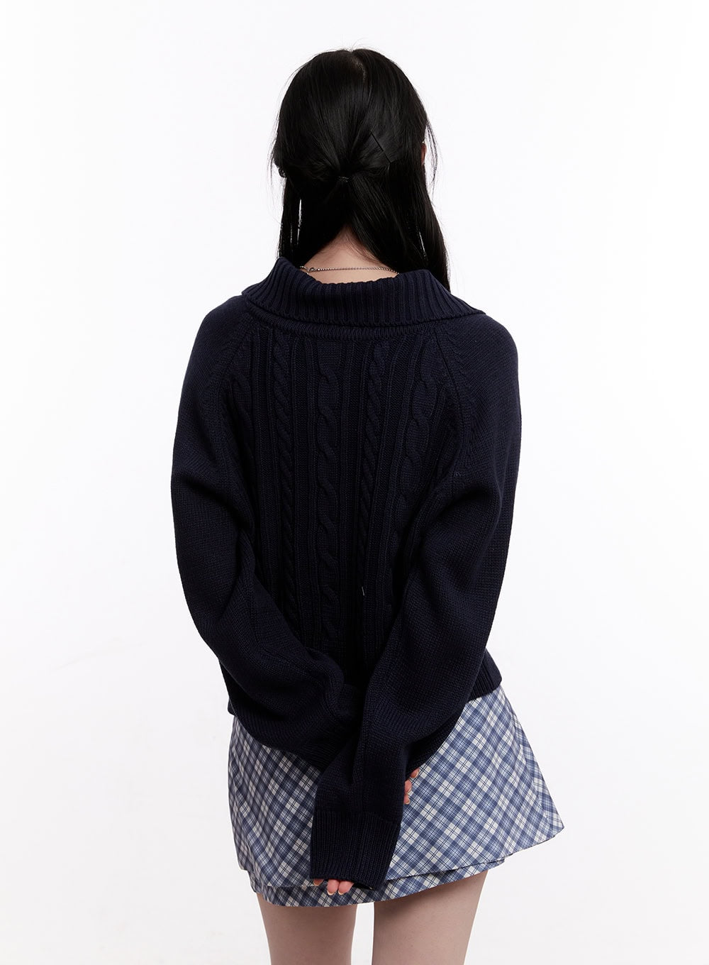 Cable Knit Zip-Up Cardigan CM526