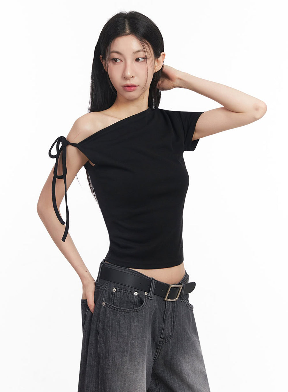 One-Shoulder Ribbon Top IY529