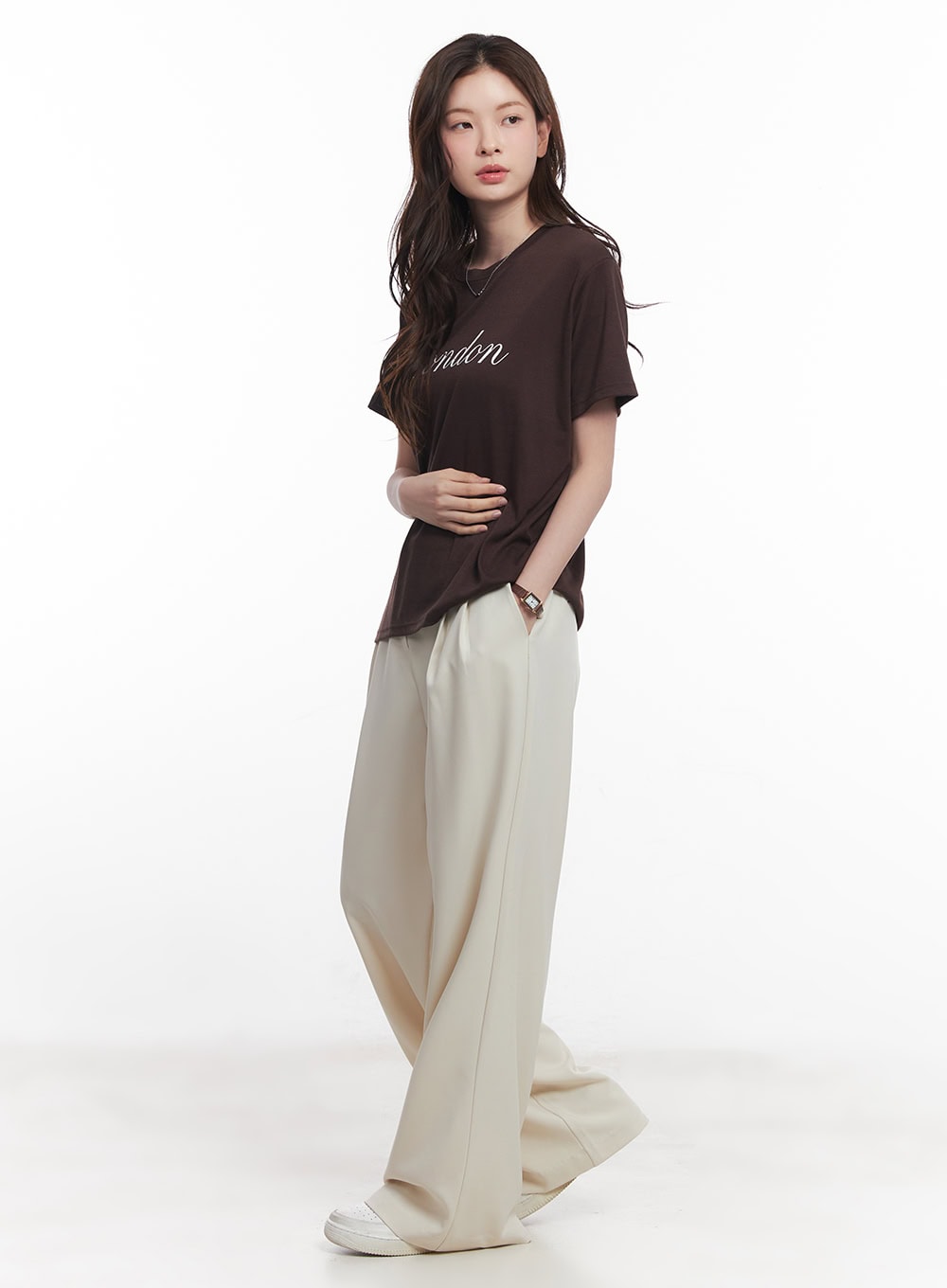 Elegant Pintuck Wide-Fit Trousers CY519
