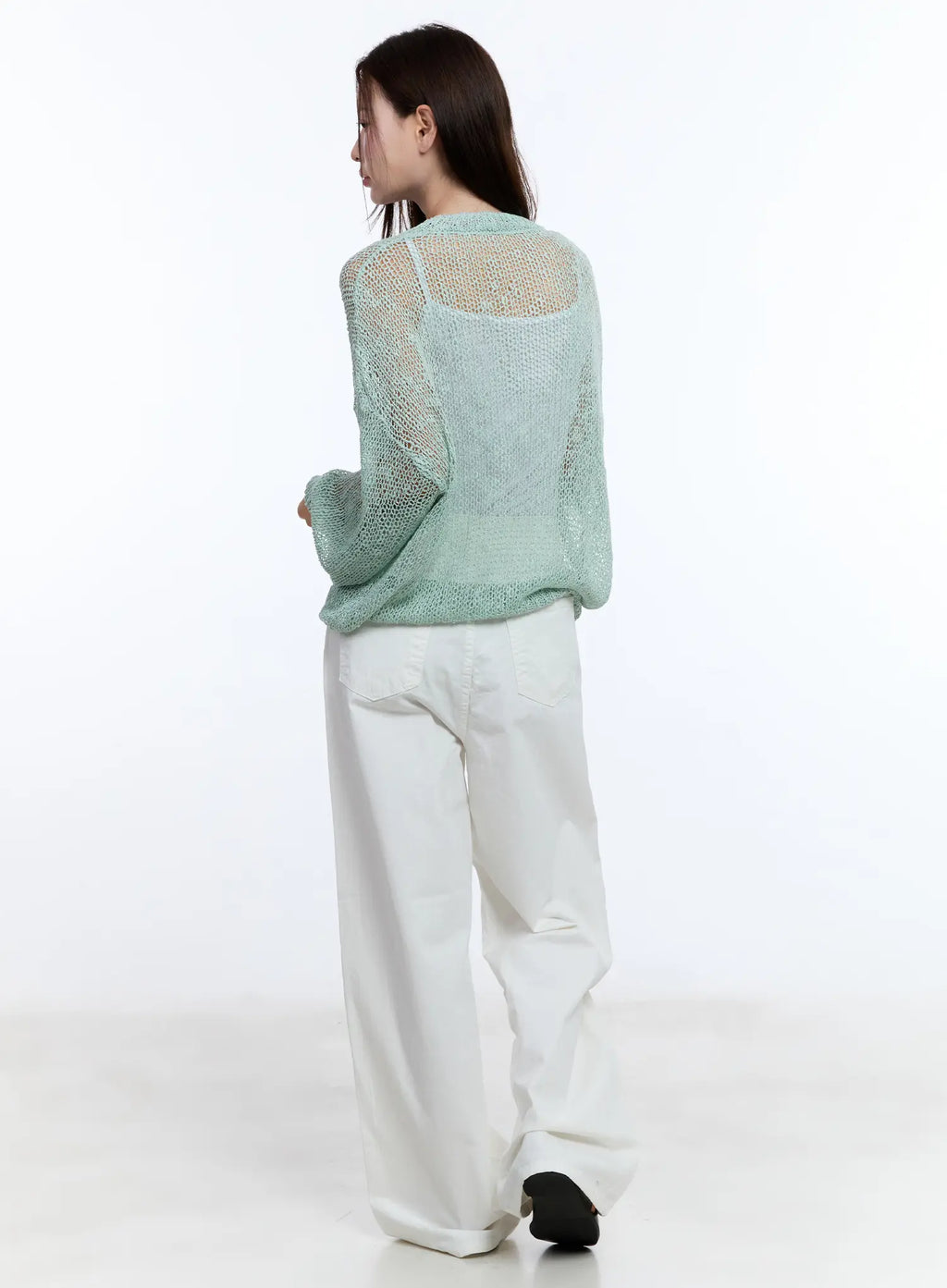 Sheer V-Neck Sweater CU513