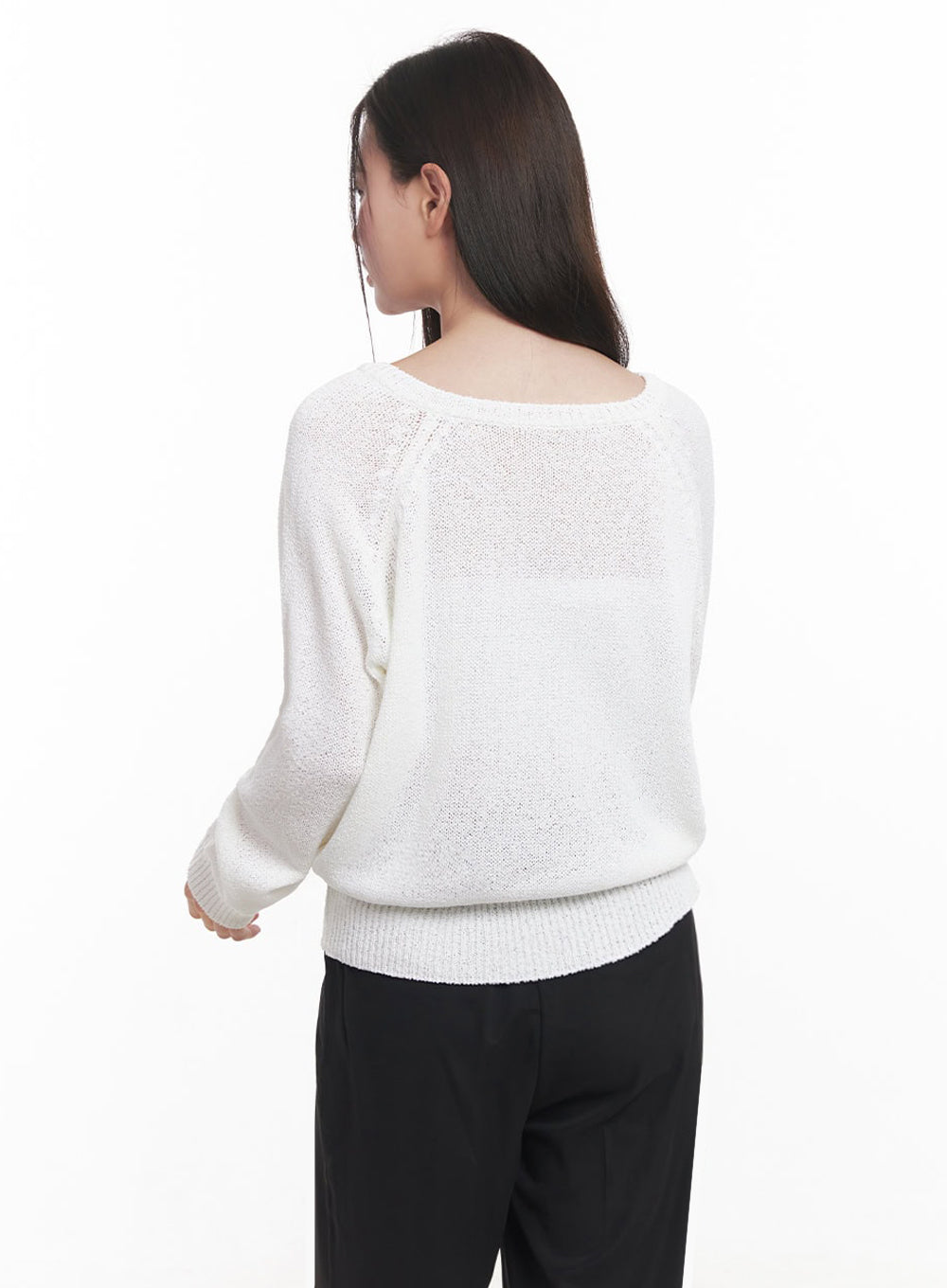 Sheer V-Neck Sweater Top IY509