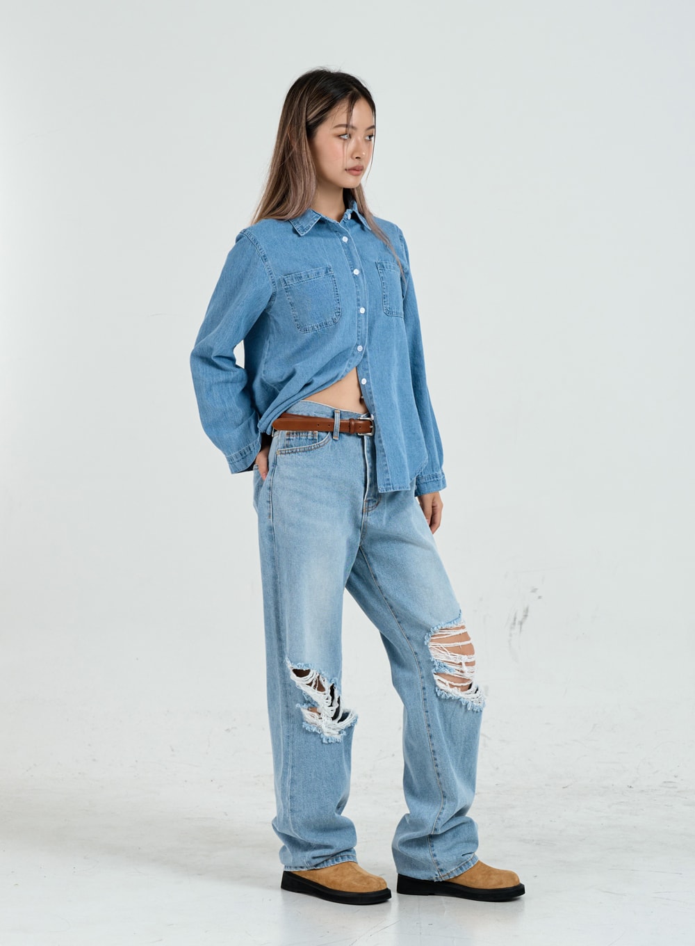 Ripped Maxi Denim Pants Unisex CO14