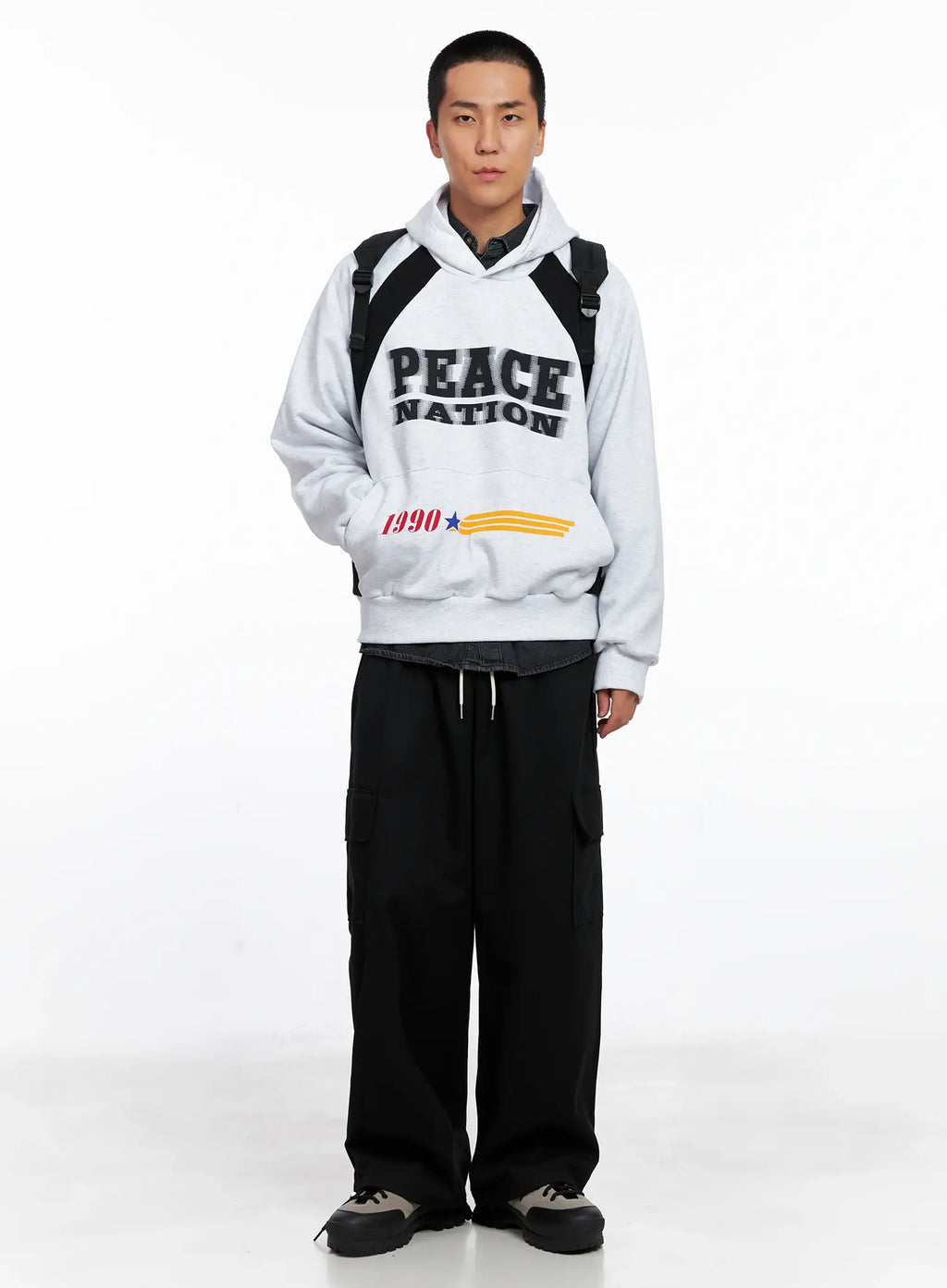 Men's Raglan Graphic High Neck Hoodie IS510