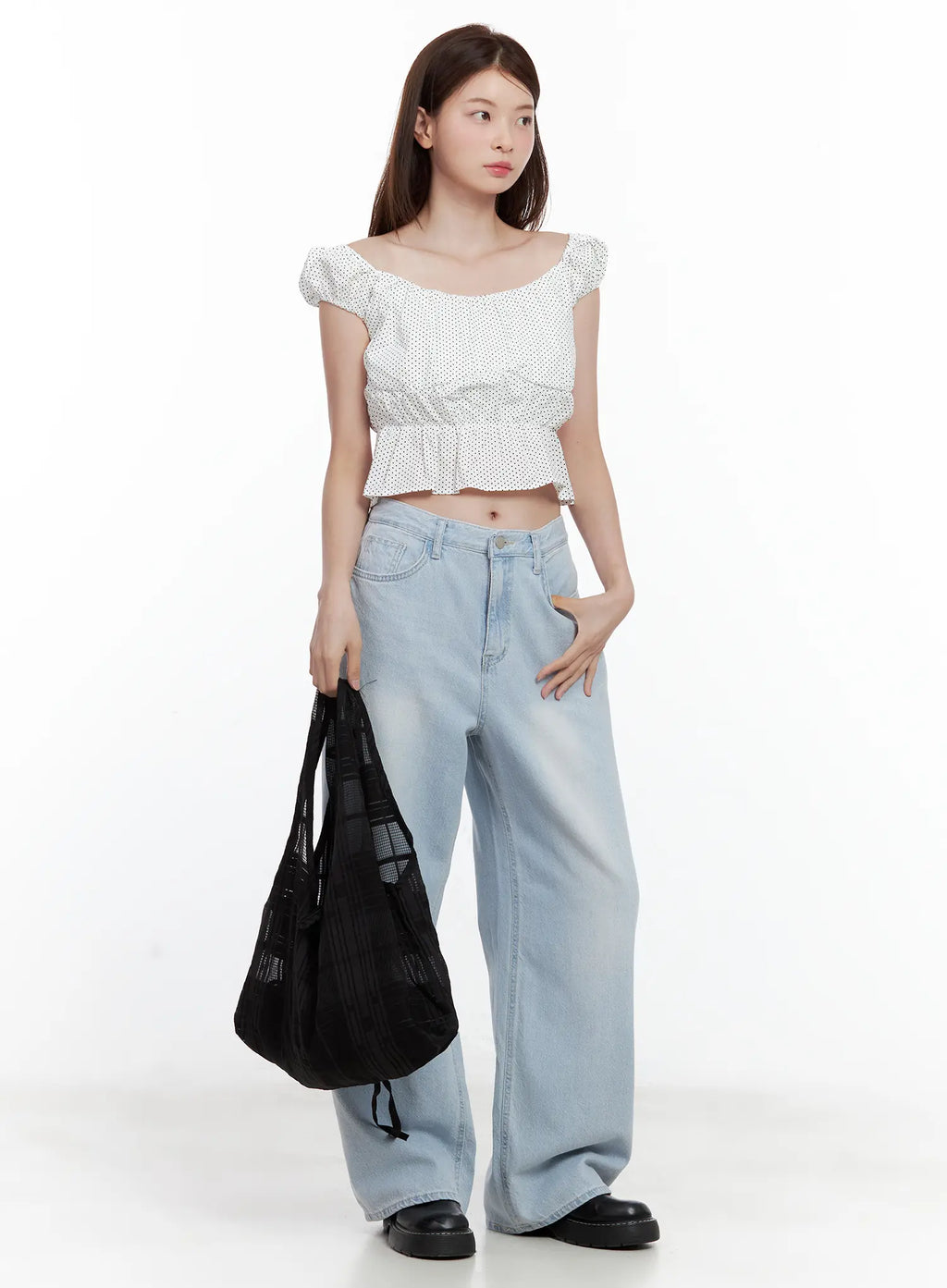 Polka Dot Sleeveless Blouse IU526