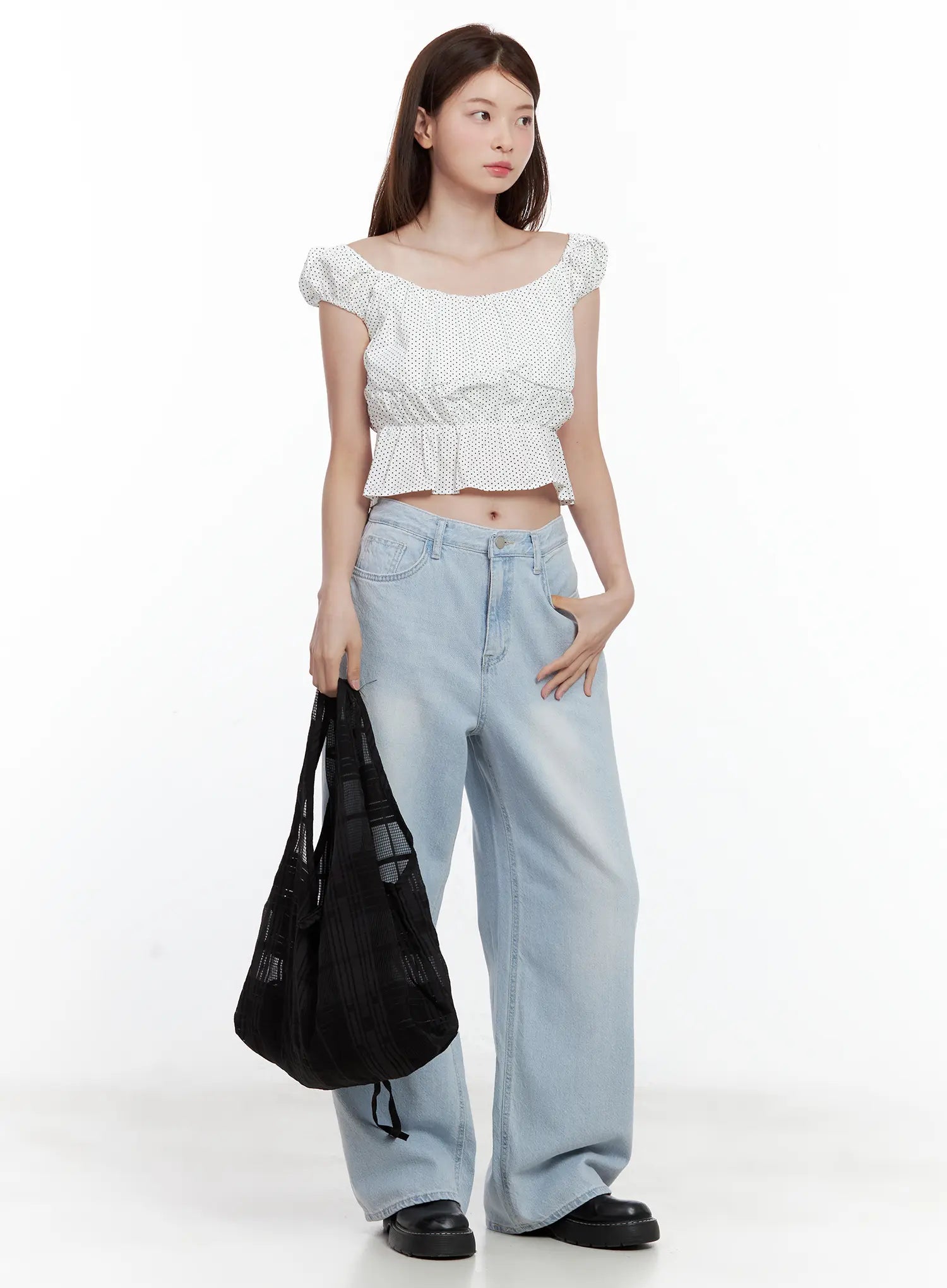 Polka Dot Sleeveless Blouse IU526