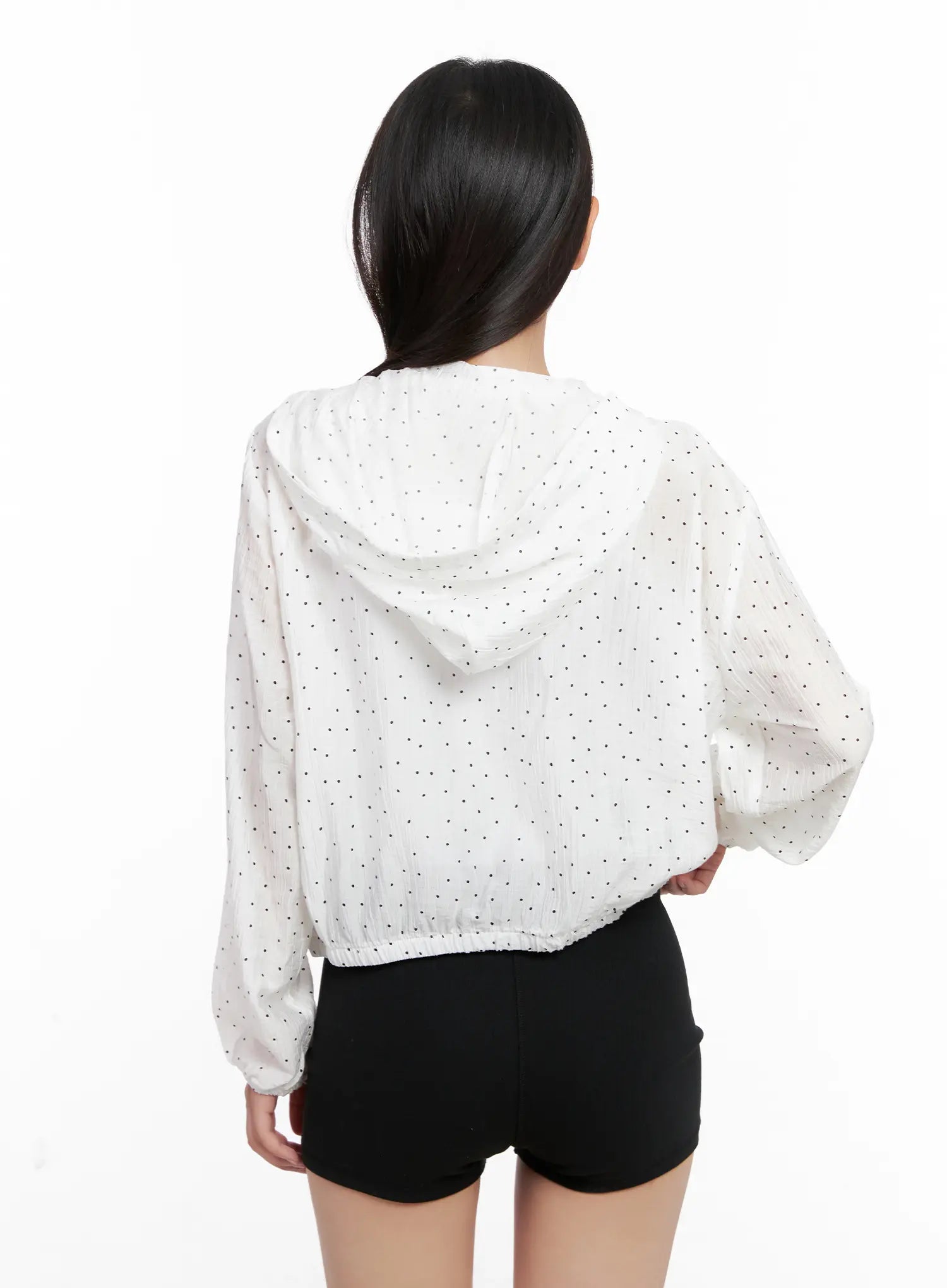 Polka-Dot Ruffle Windbreaker CL521