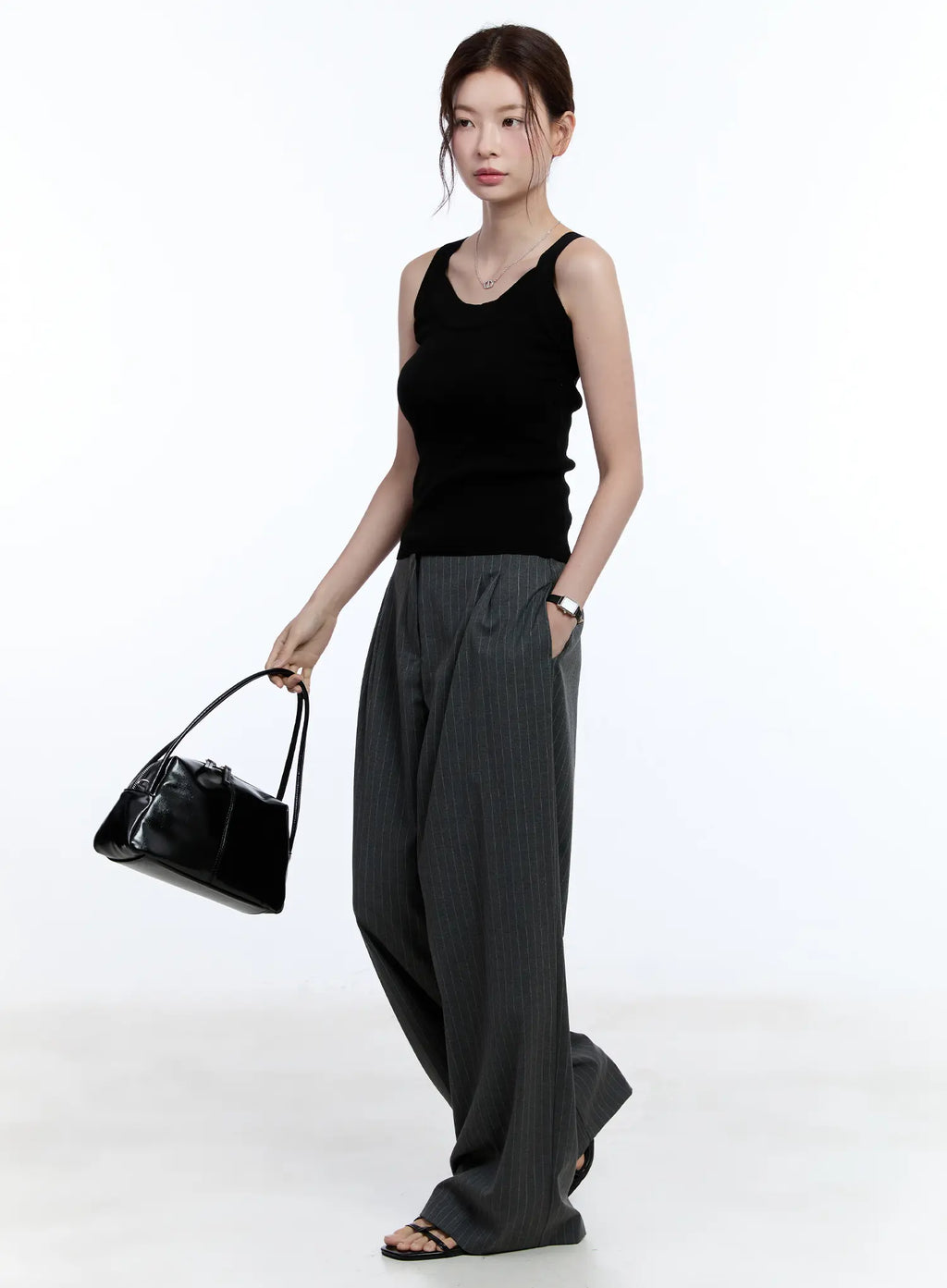 Wide-Leg Pinstripe Pants CU513