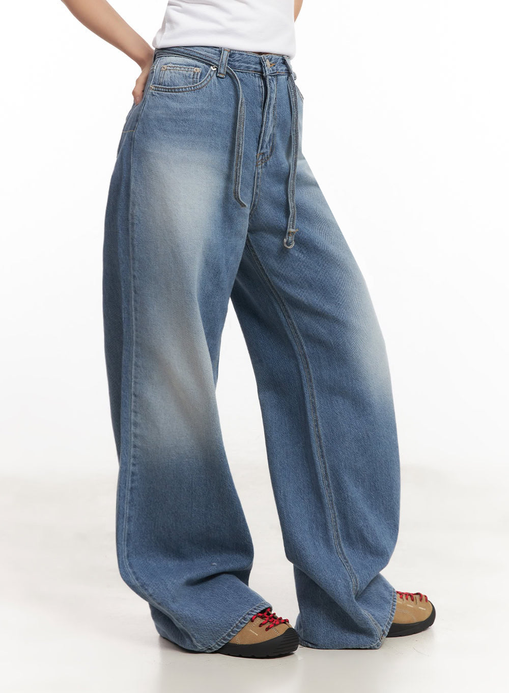 Nikki Denim Strap Baggy Jeans IA515