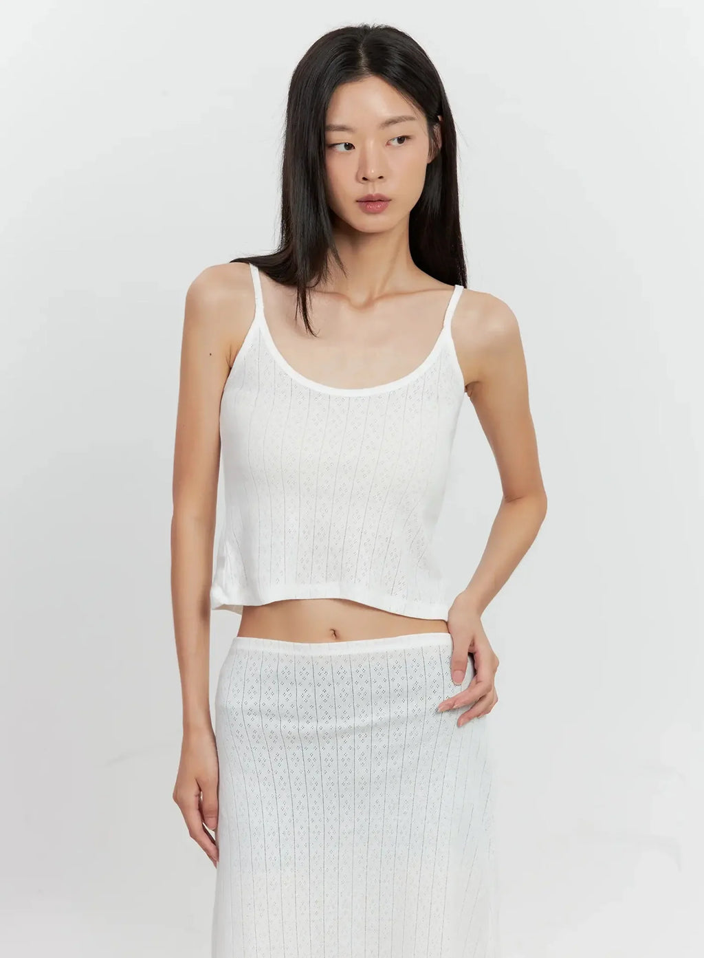 Ribbed Eyelet Tank Top IL528