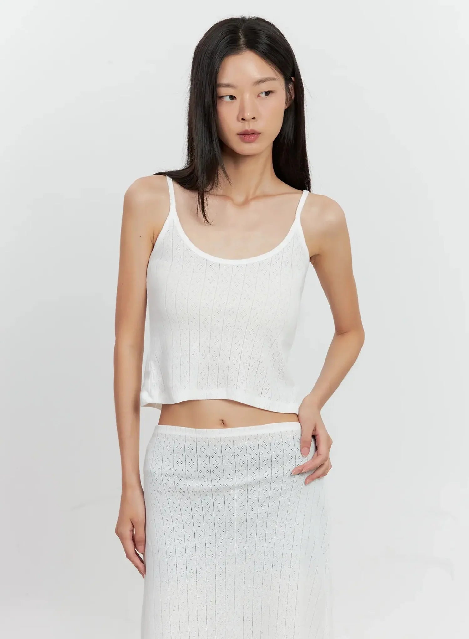 Ribbed Eyelet Tank Top IL528