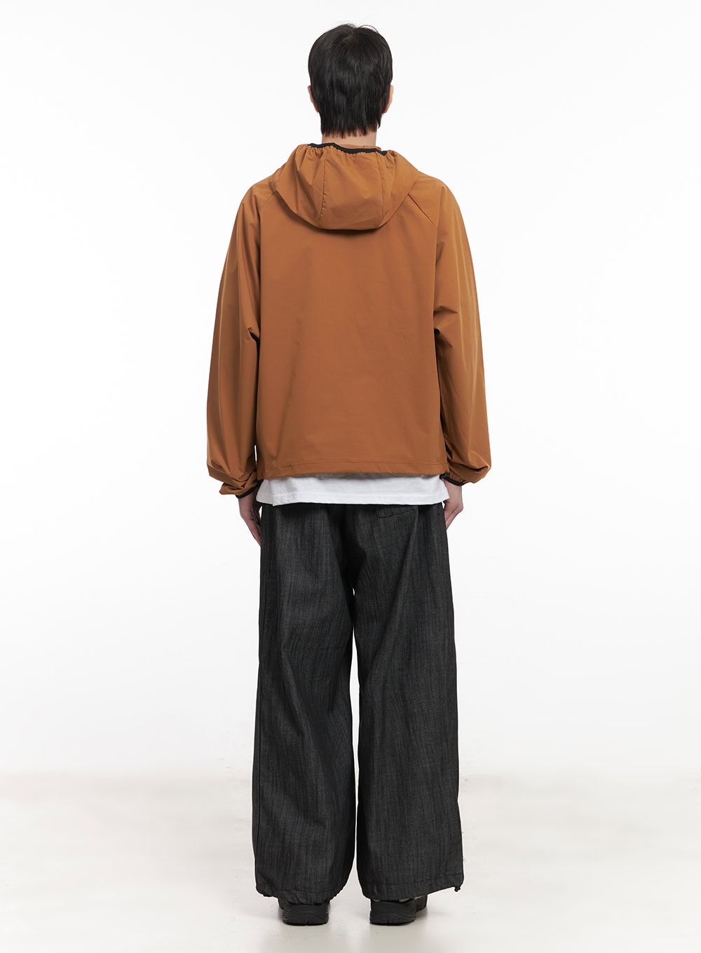 Men's Denim Wide-Leg Sweatpants (Black) IM518