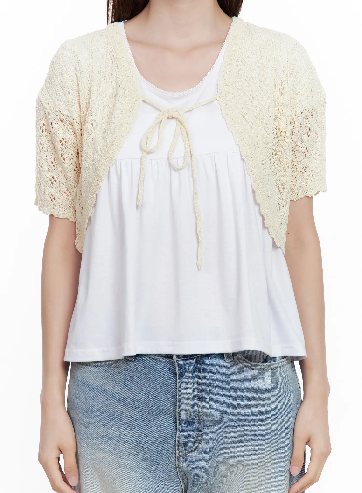 Short-Sleeve Knit Bolero CL502