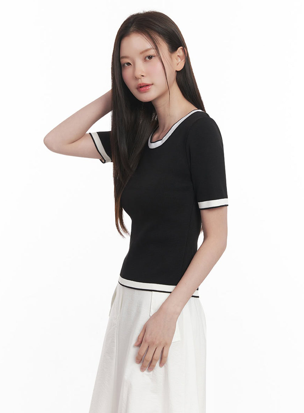 Classy Contrast Top IY513