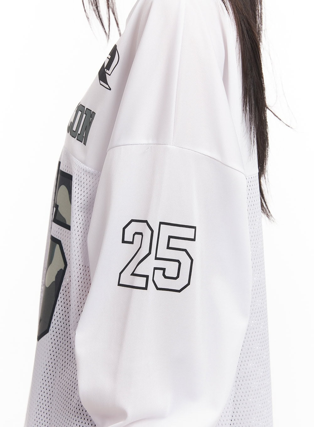 Camo Oversized Mesh Jersey Top CM518
