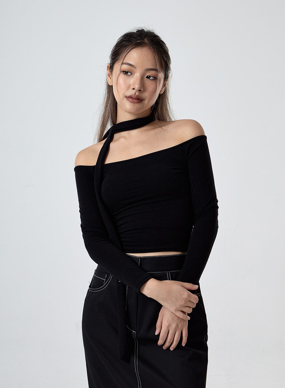 Muffler Off Shoulder Top Set CG24