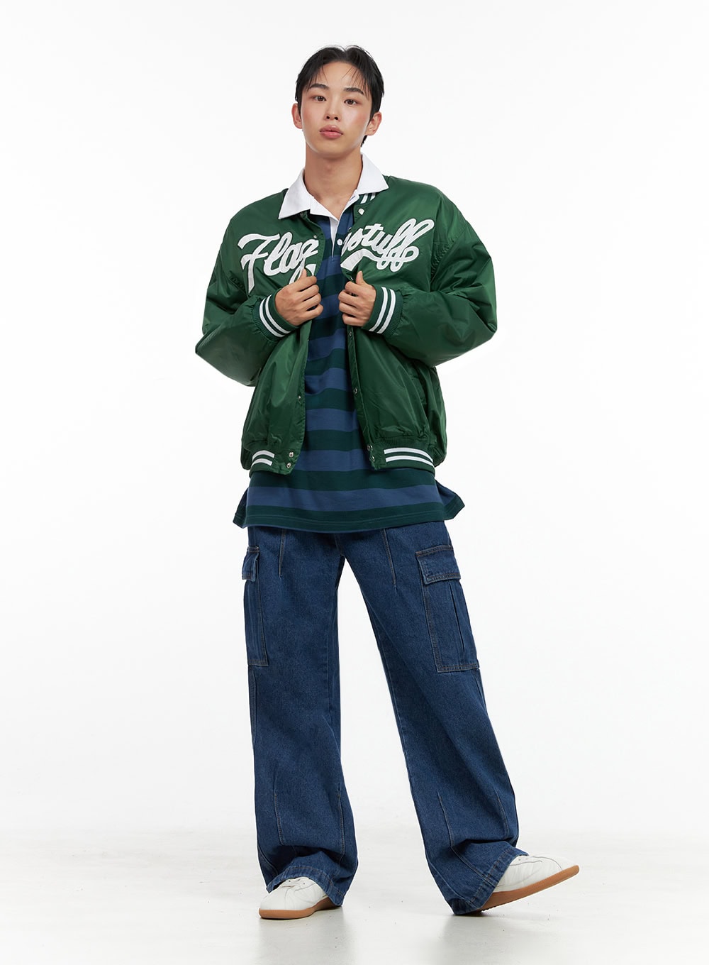 Men's Oversized Striped Cotton T-Shirt IN426