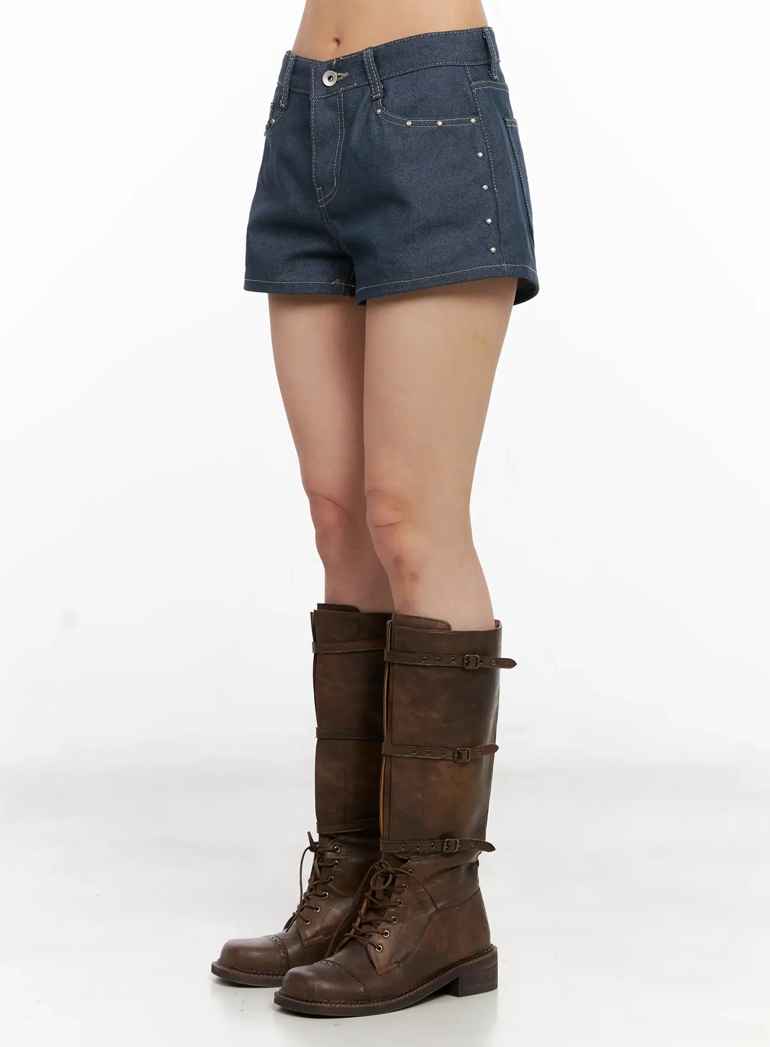 Studded Denim Shorts CL525