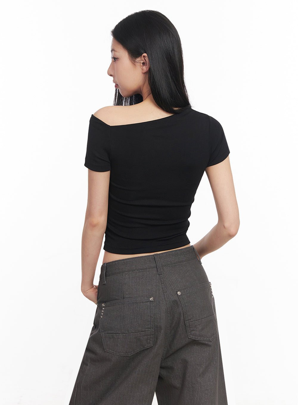 Classic One-Shoulder Crop Top IY516