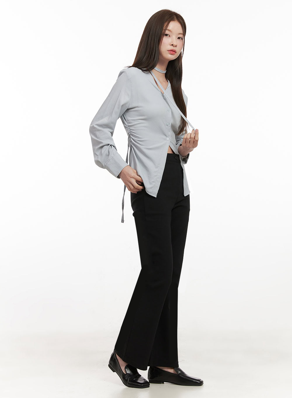 Slim-Fit Flared Slacks IF505