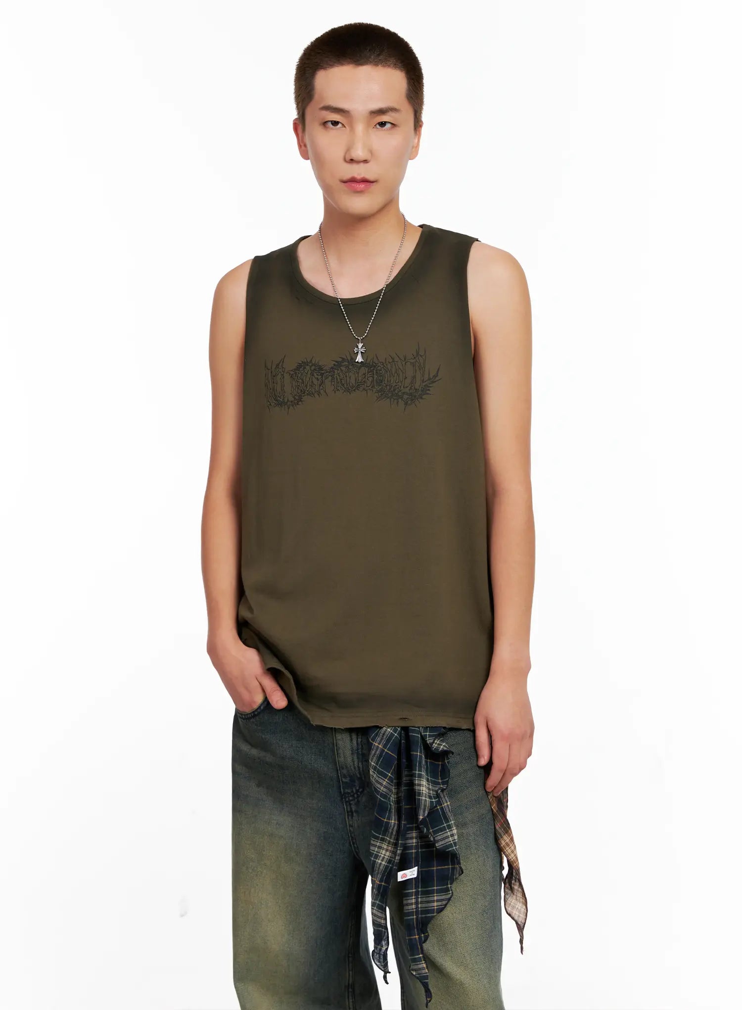 Men's Distressed Muscle Tee IG508